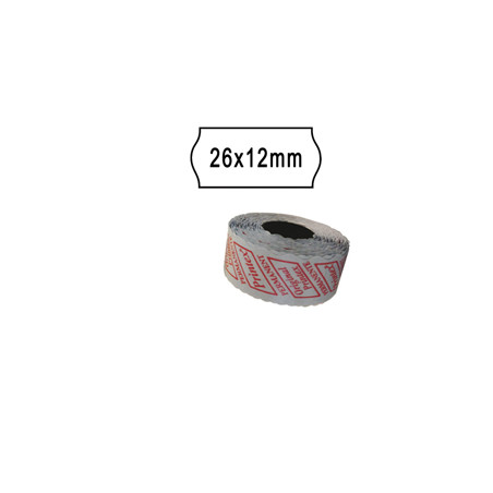 PACK 10 ROTOLI 1000 ETICH. 26x12mm ONDA BIANCO REMOV. Printex