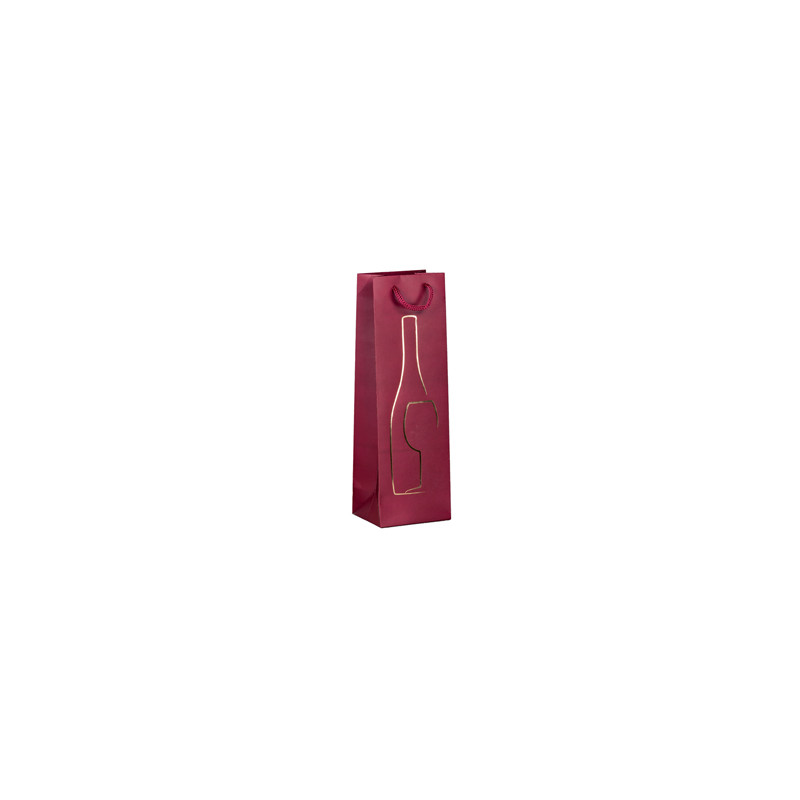 Shopper portabottglie c/manici in corda 12x37x9cm rosso Rex Sadoch