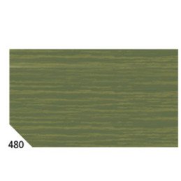 10RT CARTA CRESPA VERDE OLIVA 480 (50X250CM) GR.60 SADOCH