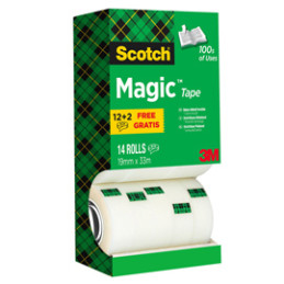 MULTI-PACK 12+2 ROTOLI SFUSI DI NASTRO Scotch® Magic™ 810 PERM. 19MMX33MT