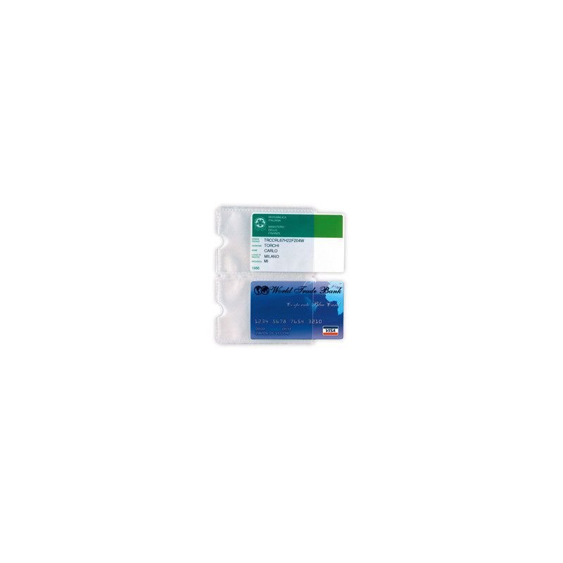 Busta porta card 2P TRASP. 2 tasche 5,8X8,7CM Sei rota