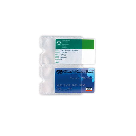 Busta porta card 2P TRASP. 2 tasche 5,8X8,7CM Sei rota