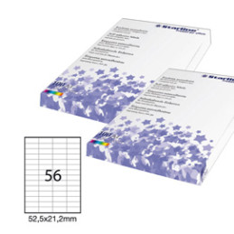 etich  adesiv. bianca 100fg A4 52,5x21,2mm (56et/fg) STARLINE