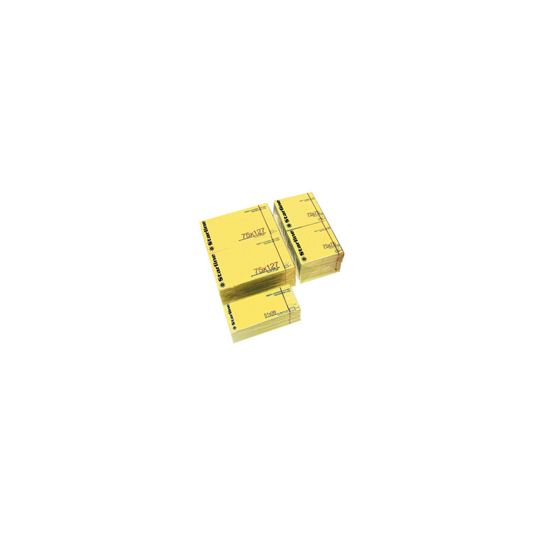 BLOCCHETTO BIGLIETTI ADESIVI GIALLO 50X40mm 100fg 70gr Starline