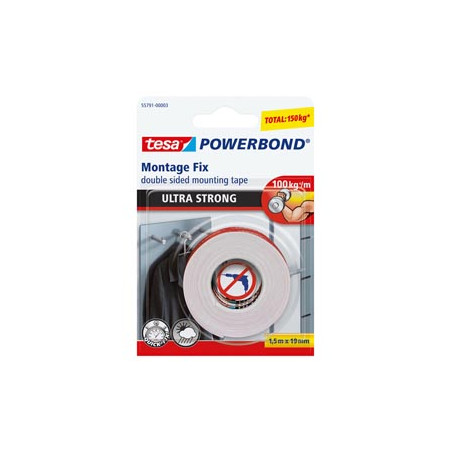 NASTRO BIADESIVO 19mmx1,5mt POWERBOND ULTRA STRONG