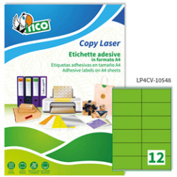 etich  adesiv. LP4C verde opaco 70fg A4 105x48mm (12et/fg)