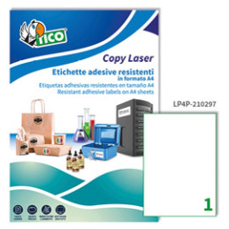 Poliest. adesivo LP4P bianco 70fg A4 210x297mm (1et/fg) laser