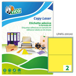 etich  adesiv. LP4F giallo fluo 70fg A4 200x142mm (2et/fg)