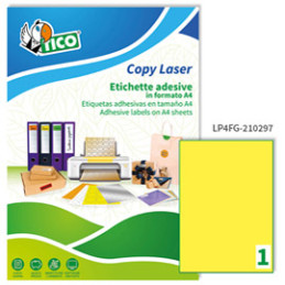 etich  adesiv. LP4F giallo fluo 70fg A4 210x297mm (1et/fg)