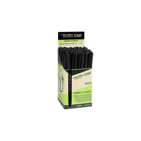 50 penna nero   1 Green punta media 1.0mm