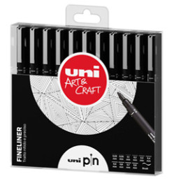 Astuccio Pin fineliner nero 11 gradazioni assortiti