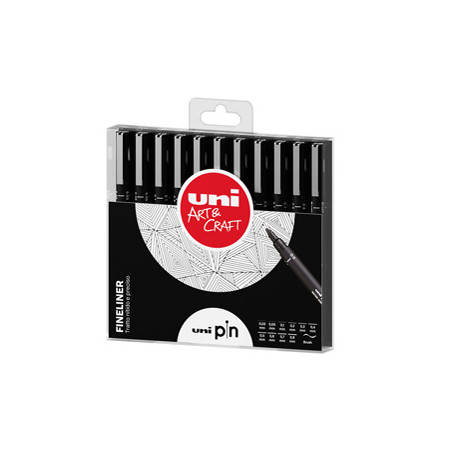 Astuccio Pin fineliner nero 11 gradazioni assortiti