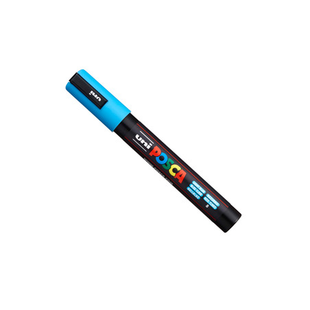 Marcatore UNI-POSCA PC5M p.media 1,8-2,5mm azzurro