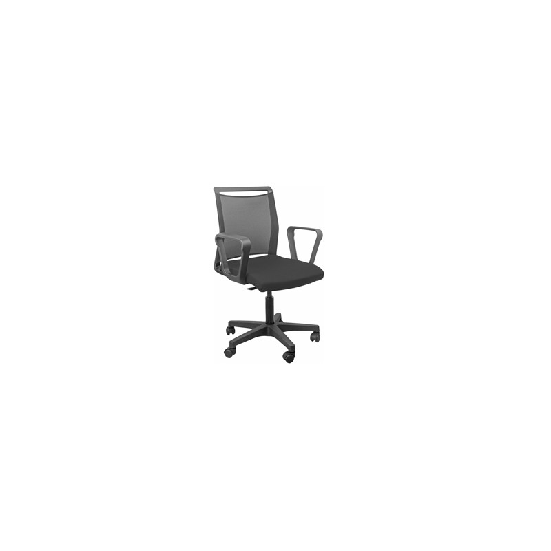 Sedia home/office Smart Light schienale in rete nero seduta nera c/braccioli