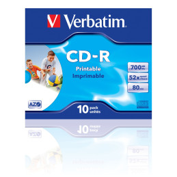 10 CD-R DATALIFEPLUS JEWEL CASE 1X-52X 700MB STAMPABILE INKJET