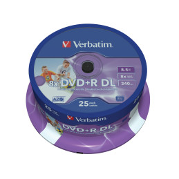 25 DVD+R DUAL LAYER 8X 8.5GB 240MIN. SERIGRAFATO SPINDLE