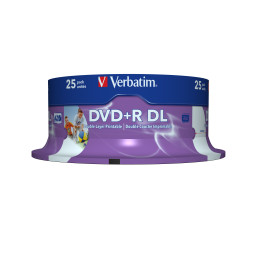 25 DVD+R DUAL LAYER 8X 8.5GB 240MIN. SERIGRAFATO SPINDLE