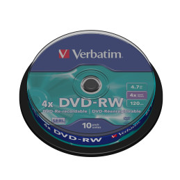 10 DVD-RW SPINDLE 4X 4.7GB 120MIN. SERIGRAFATO