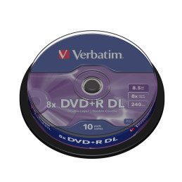 10 DVD+R DUAL LAYER 8X 8.5GB 240MIN. SERIGRAFATO SPINDLE