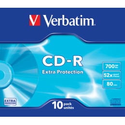 10 CD-R DATALIFE SLIM CASE 52X 700MB EXTRA PROTECTION