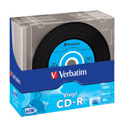 10 CD-R DATALIFEPLUS DATA VINYL SLIM 1X-52X 700 MB AZO COLOUR