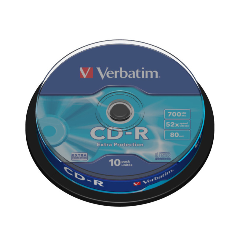 10 CD-R DATALIFE SPINDLE 1X-52X 700MB SERIGRAFATO CRYSTAL