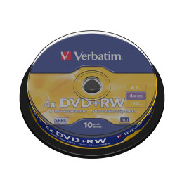 10 DVD+RW SPINDLE 4X 4.7GB 120MIN.