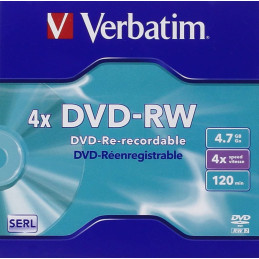 5 DVD-RW JEWEL CASE 4X 4.7GB 120MIN. SERIGRAFATO
