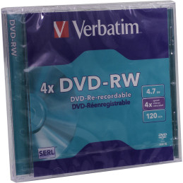 5 DVD-RW JEWEL CASE 4X 4.7GB 120MIN. SERIGRAFATO