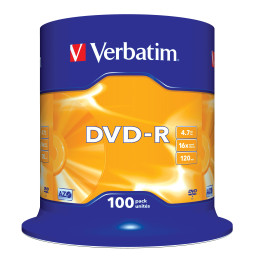 100 DVD-R SPINDLE 16X 4.7GB SERIGRAFATA
