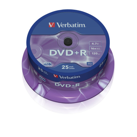 25 DVD+R SPINDLE 16X 4.7GB 120MIN. SERIGRAFATO