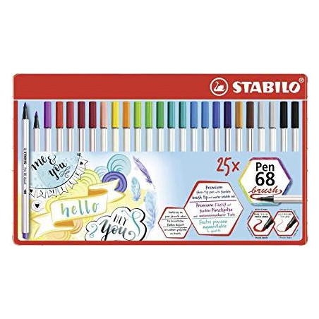 metallo 25 pennarelli PEN 68 Brush Stabilo