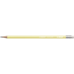 Blister 12 matite grafite c gommino HB fusto in 6 colori pastel Stabilo