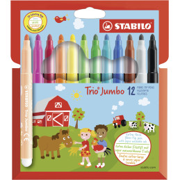 Astuccio 12 pennarelli TRIO JUMBO STABILO