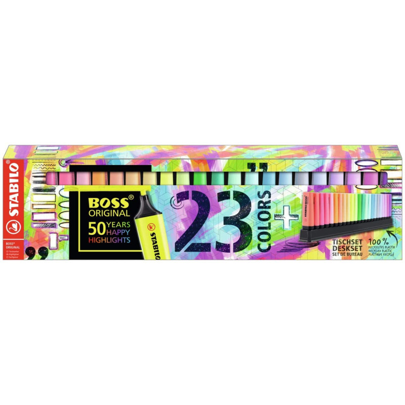 Deskset 23 evidenziatori Boss Original colori assortiti Stabilo