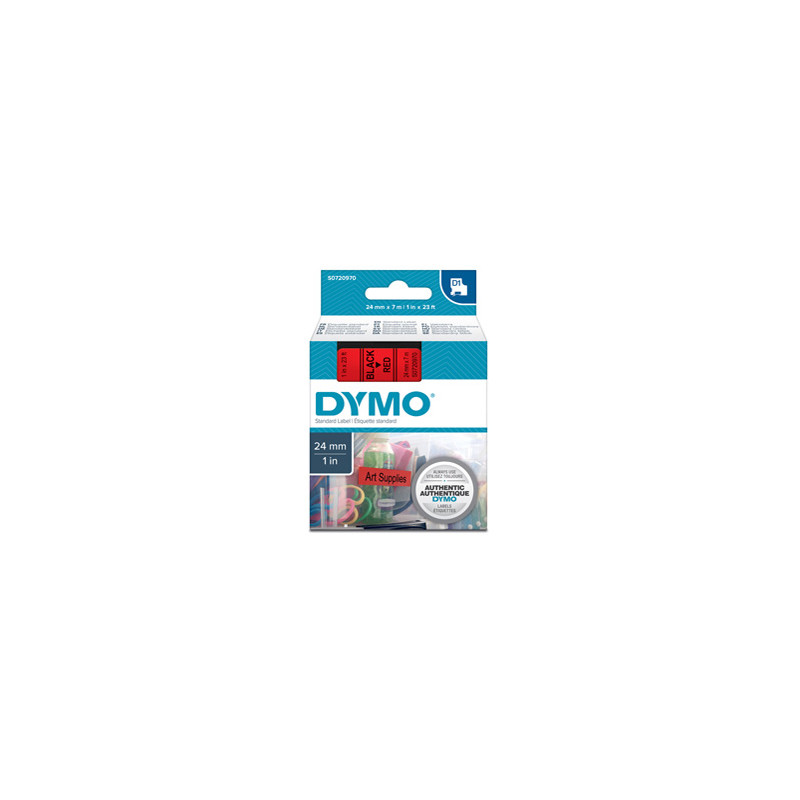 NASTRO DYMO TIPO D1 (24MMX7MT) NERO/ROSSO 537170