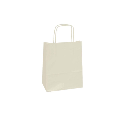 ** END ** ** END ** end* 25 SHOPPERS CARTA KRAFT 22X10X29CM TWISTED AVORIO