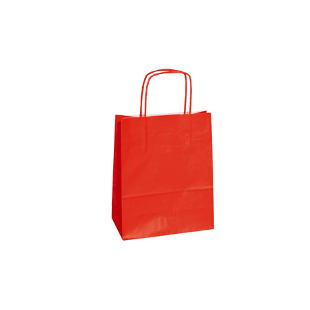 25 SHOPPERS CARTA KRAFT 22X10X29CM TWISTED ROSSO