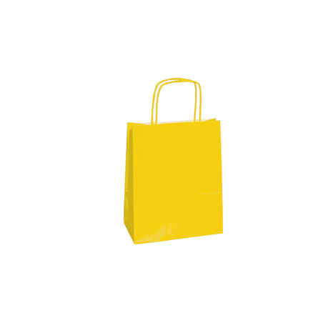 25 SHOPPERS CARTA KRAFT 45X15X50CM TWISTED giallo