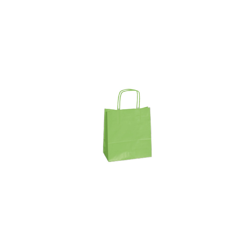 25 SHOPPERS CARTA KRAFT 22x10x29cm TWISTED verde mela