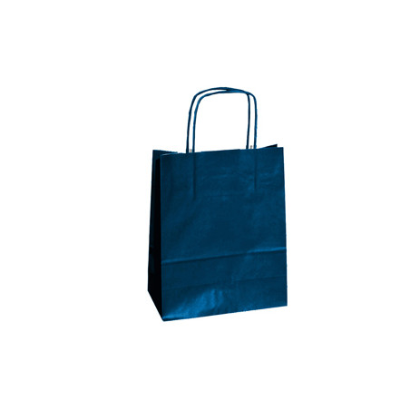 25 SHOPPERS CARTA KRAFT 36x12x41cm TWISTED blu