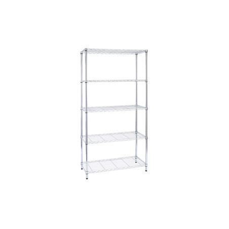 LIBRERIA 5 RIPIANI IN ACCIAIO CROMATO 36x90cm - H177cm ARCHIMEDE LIGHT