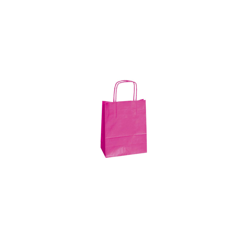 25 SHOPPERS CARTA KRAFT 22X10X29CM TWISTED MAGENTA