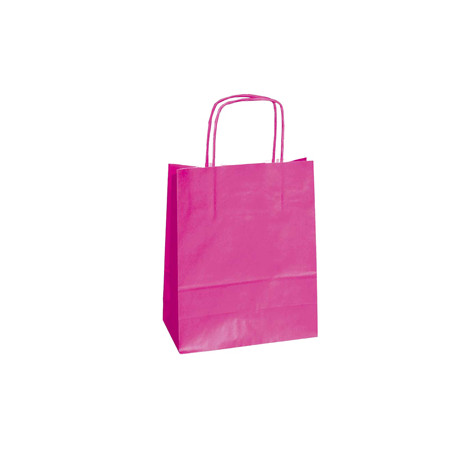 25 SHOPPERS CARTA KRAFT 22X10X29CM TWISTED MAGENTA