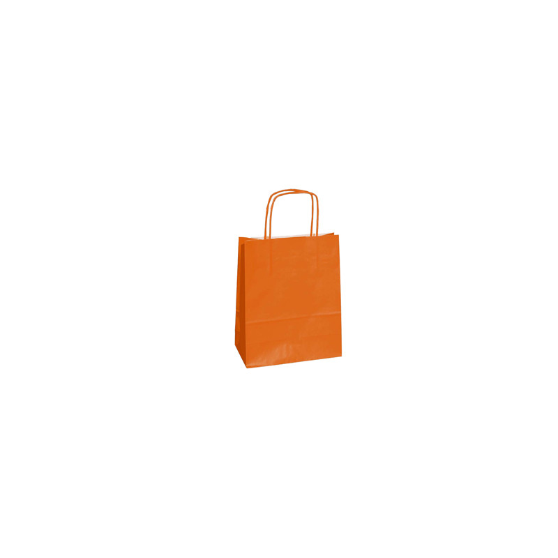 25 SHOPPERS CARTA KRAFT 22X10X29CM TWISTED ARANCIO