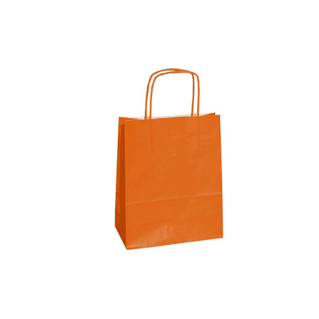 25 SHOPPERS CARTA KRAFT 22X10X29CM TWISTED ARANCIO