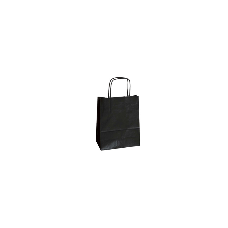 25 SHOPPERS CARTA KRAFT 22X10X29CM TWISTED NERO