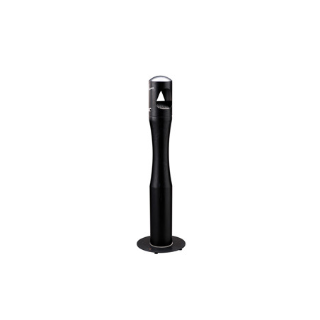 Portacenere a colonna H108cm in acciaio nero