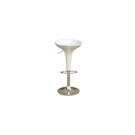 SGABELLO BAR in ABS e ACCIAIO H55/78cm BIANCO