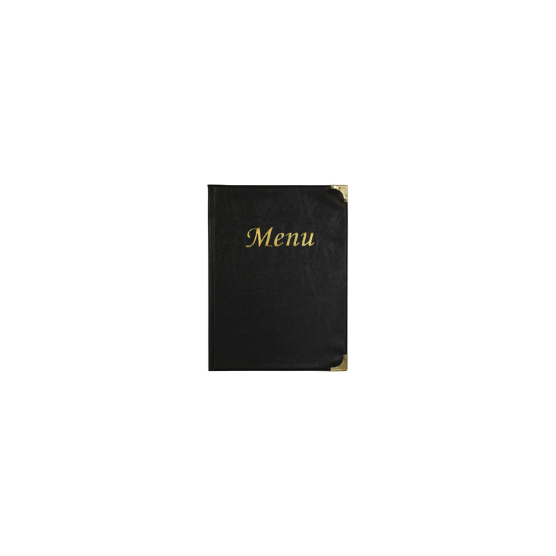 PORTA MENU' A4-31,5x24cm NERO in PVC BASIC con 4+2 BUSTE FISSE